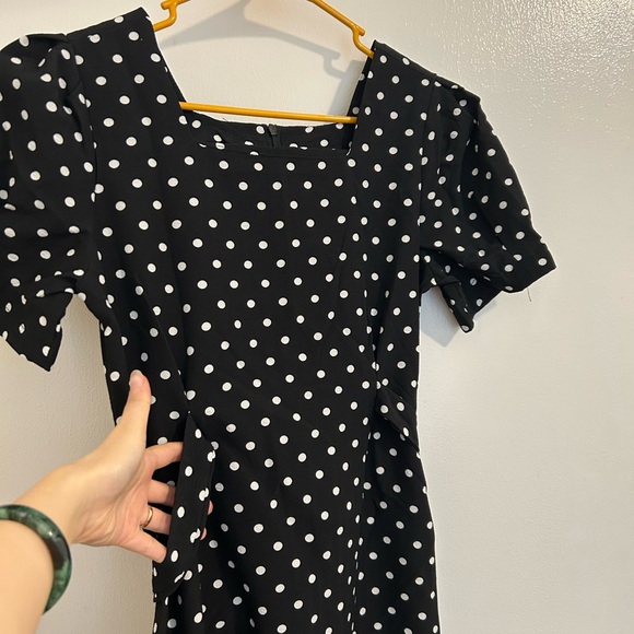 DAZY Nwot Black and White Polka Dot Midi Dress size M - Picture 7 of 15